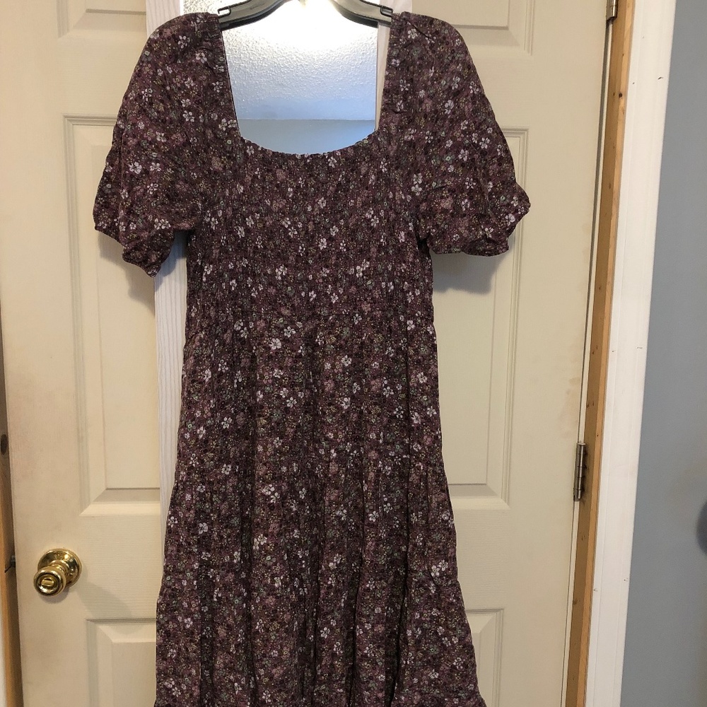 Purple Floral Maxi Dress Sz. Large